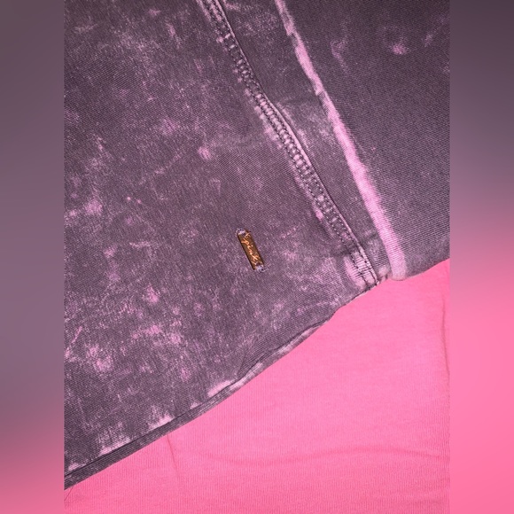 VS Pink NEW Cotton Foldover Flare Leggings And Dreamy Pink Henley Campus Tee NEW - Picture 8 of 15